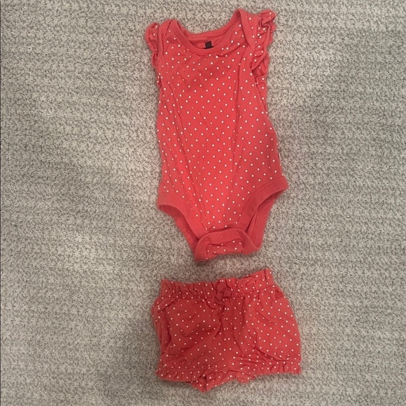 GAP Other - Gap Baby Girl Pink Polka Dot Onesie and Shorts Matching Set 3-6M Spring Summer